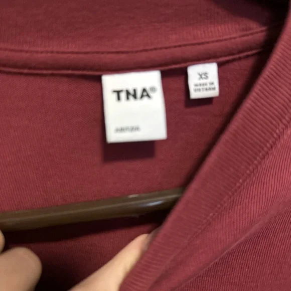 TNA Burgundy Long Sleeve Shirt with White Number - Picture 2 of 2